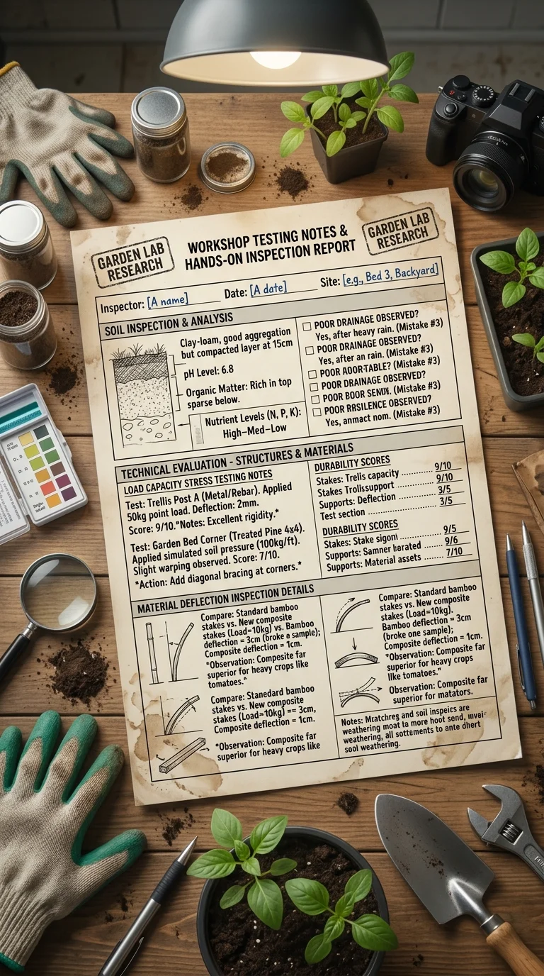 Personal Testing Notes: Garden testing and soil inspection details