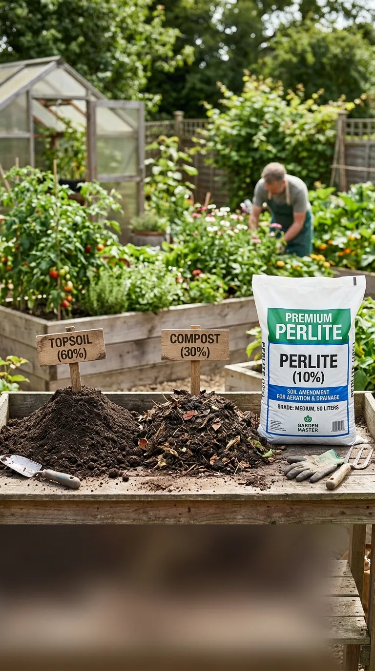 Close-up of ideal raised bed loam texture and earthworm activity