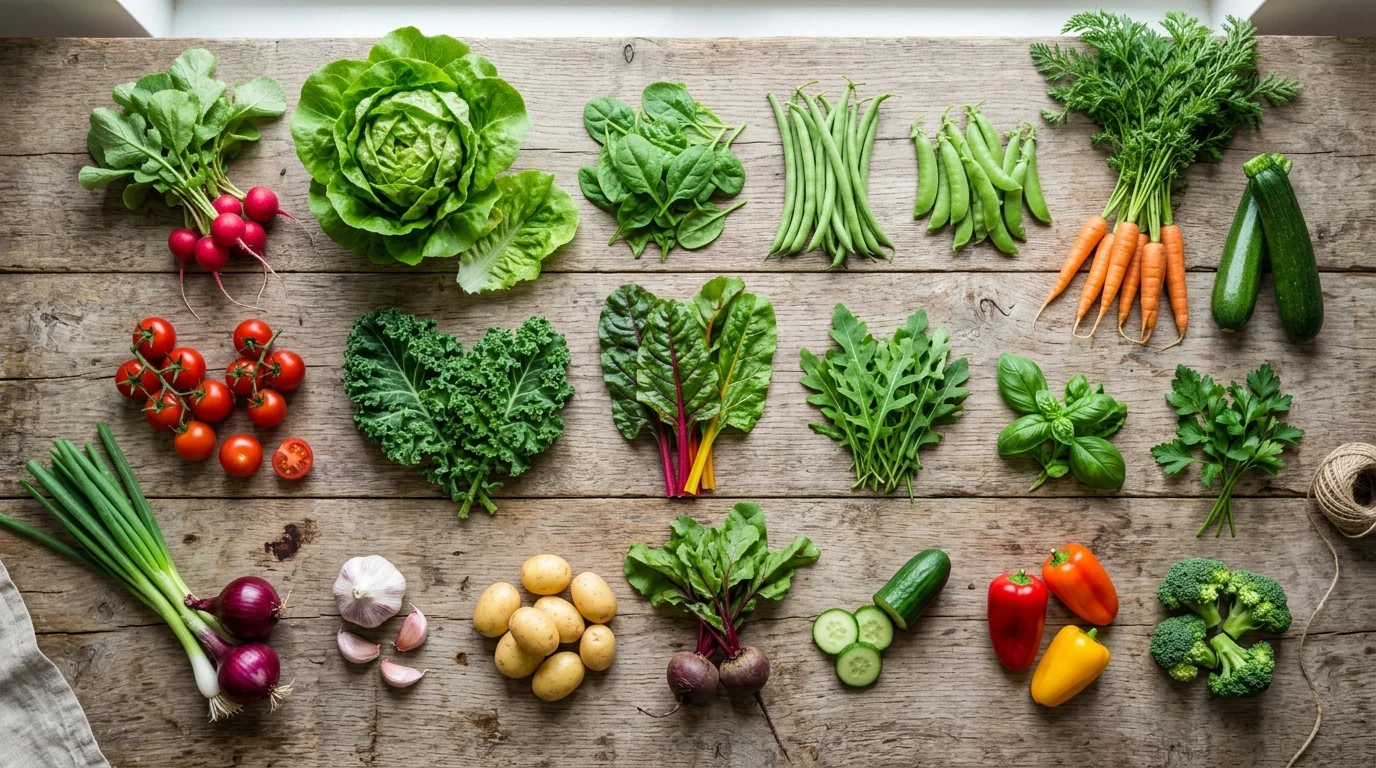 Thriving raised bed filled with the best vegetables for raised beds