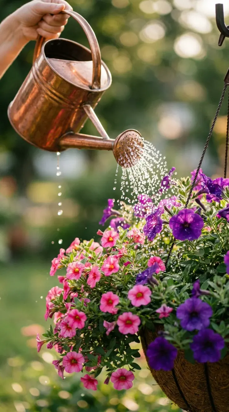 A helpful step-by-step care and watering illustration for “best annuals for full sun”