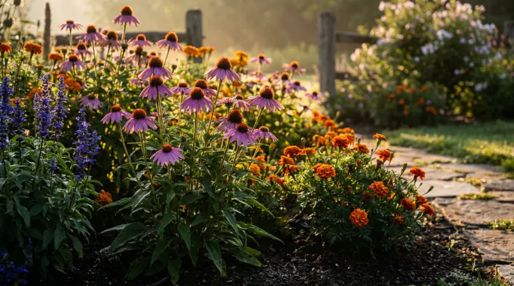 A beautiful, sunlit hero image overview for the topic of “flowers for full sun”