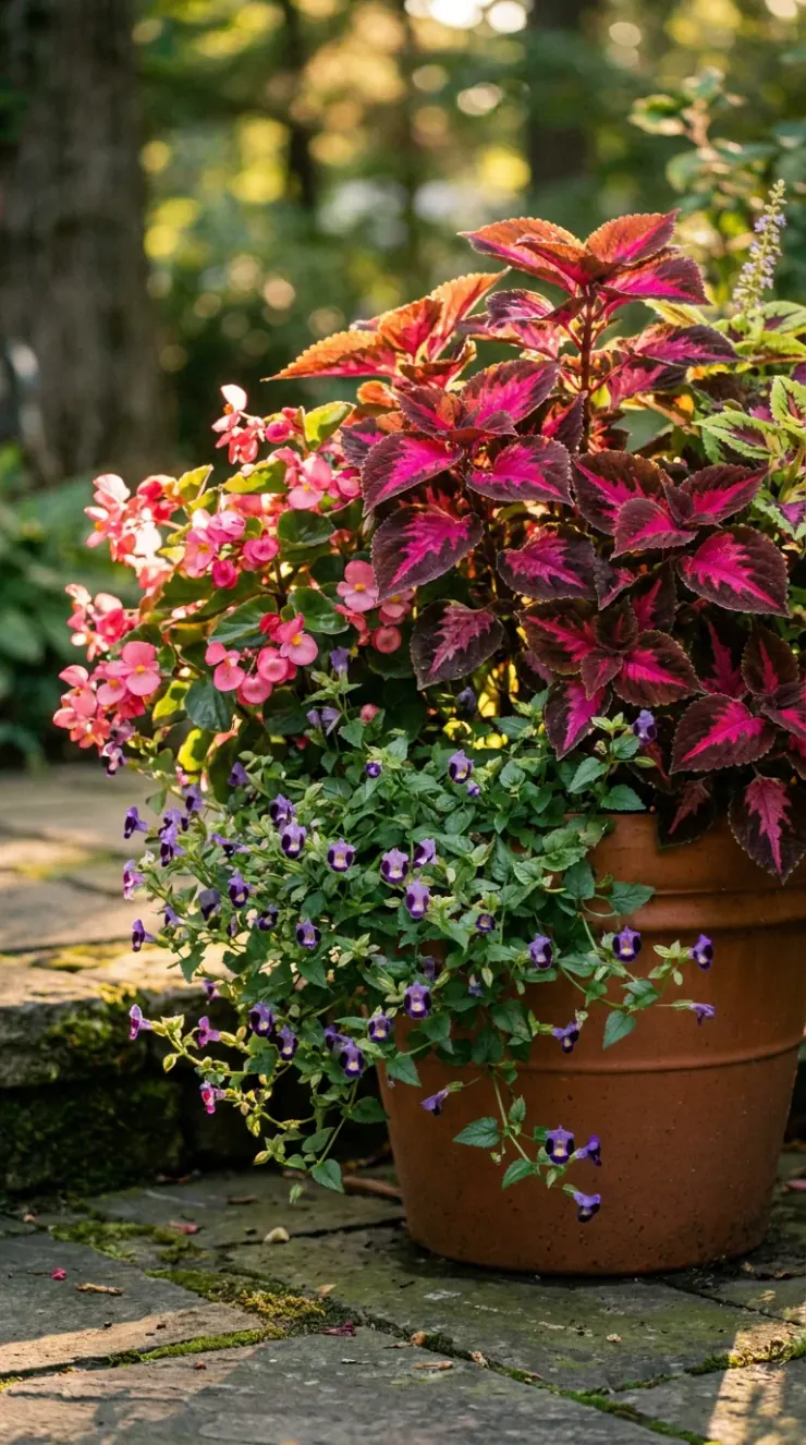 Organic pest protection, companion planting, or outdoor container garden layout for “shade loving annuals”