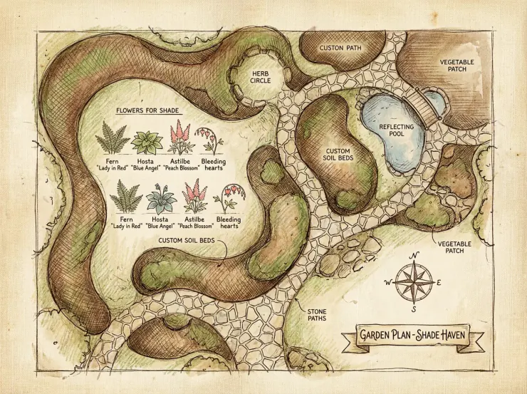 Tailored Garden Spacing Schematic Layout