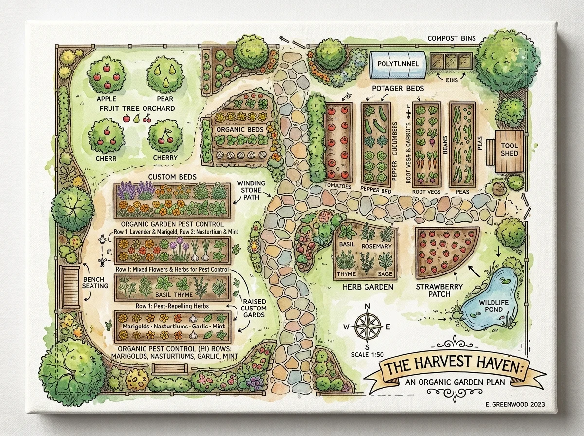 Tailored Garden Spacing Schematic Layout