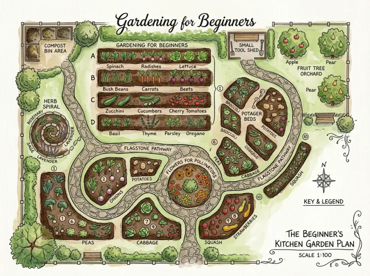 Tailored Garden Spacing Schematic Layout