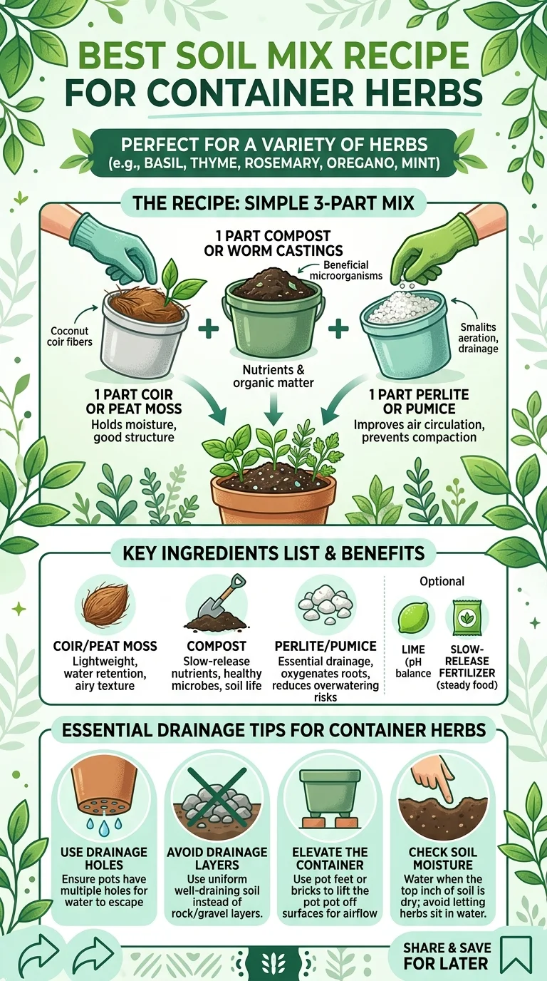 Pinterest shareable image for herb soil and fertilizer guide