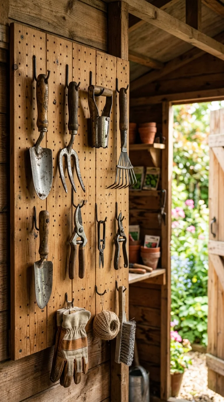 A detailed closeup illustration focusing on preparing and potting soil for “tools organizer”