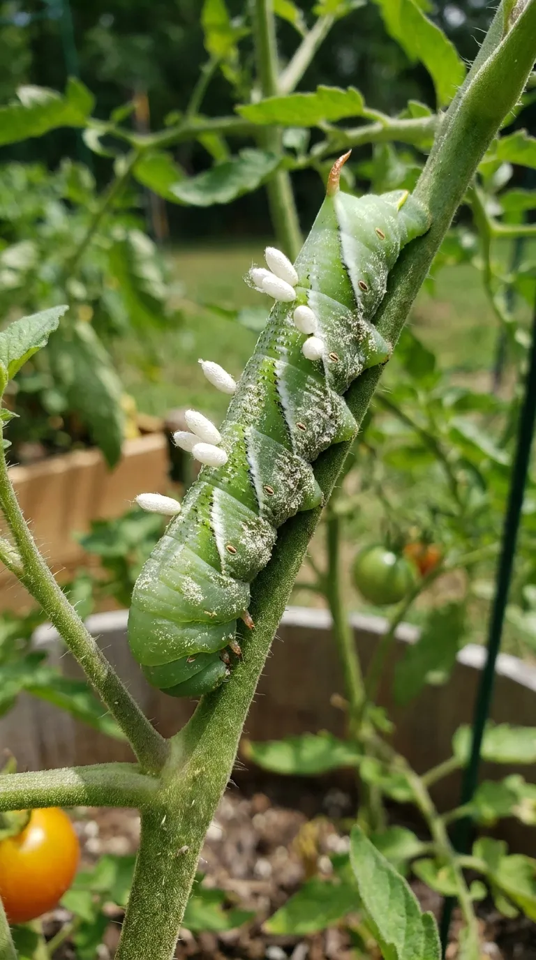 braconid wasps — leave the white cocoons detail in home garden
