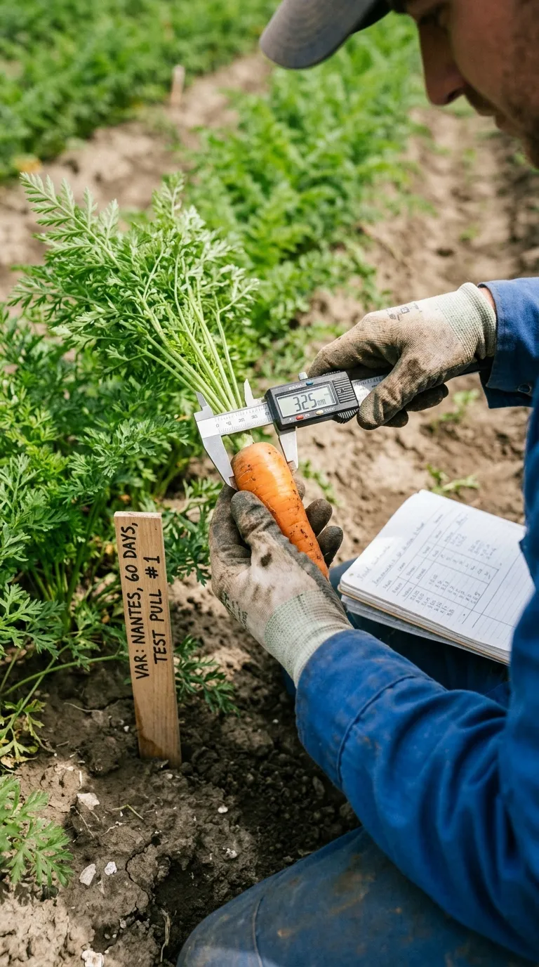 Harvesting straight, sweet carrots