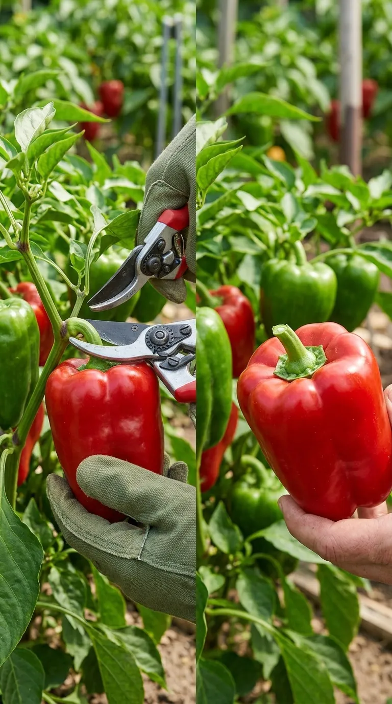 Harvest of sweet and hot peppers in a basket from the summer garden
