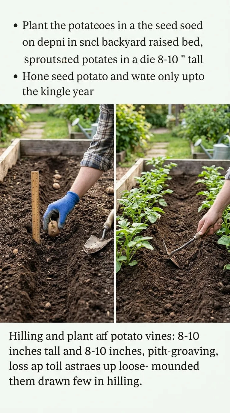 Cutting seed potatoes into pieces with eyes for planting
