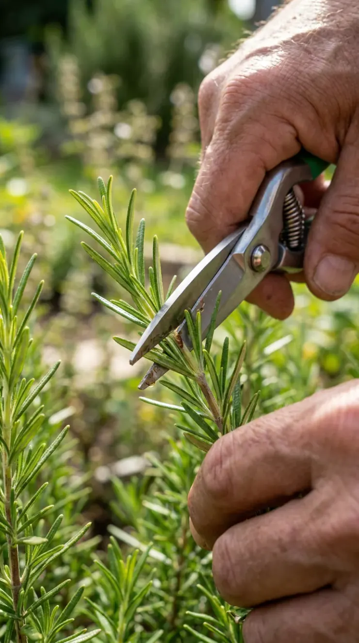 A helpful step-by-step care and watering illustration for “pruning rosemary for growth”