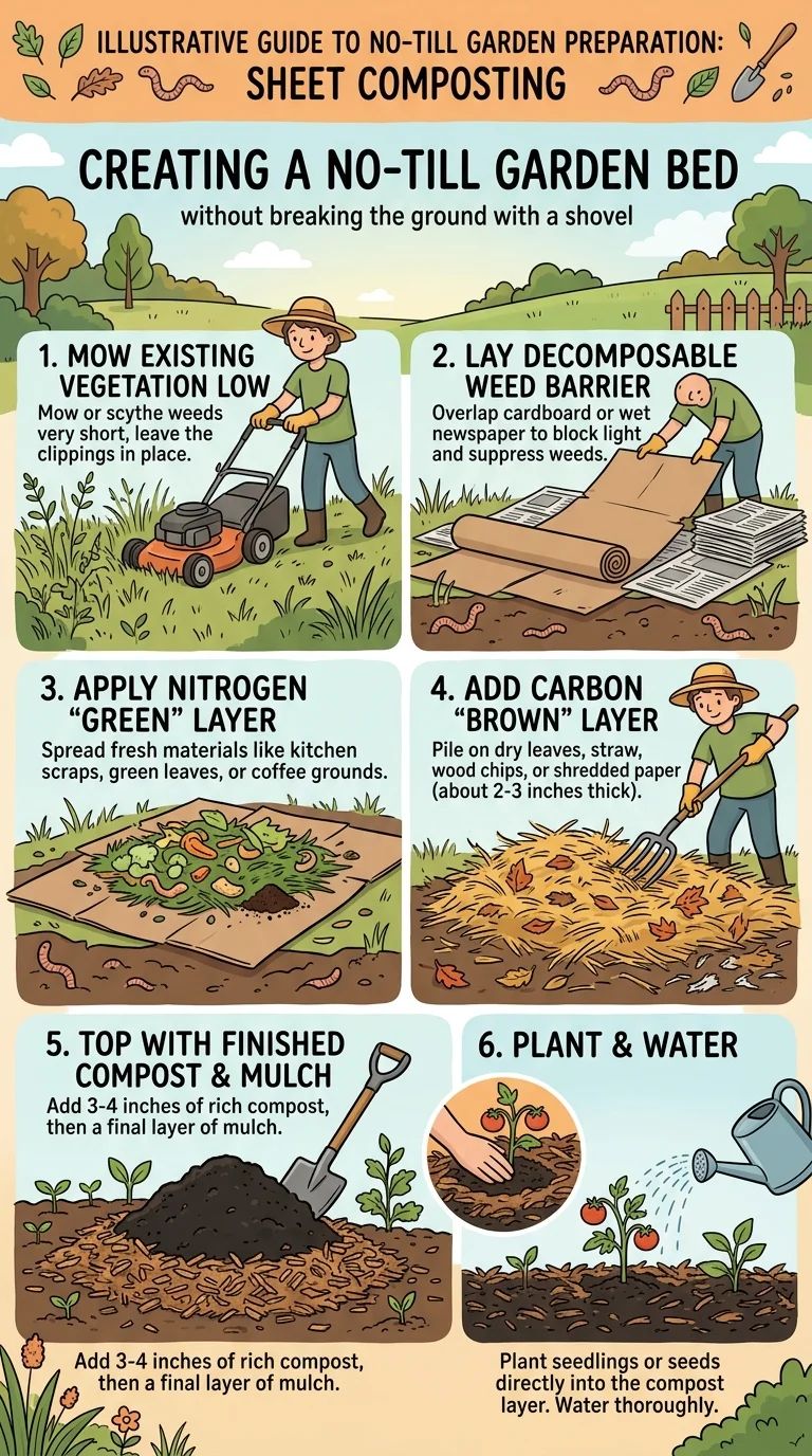 An illustrative troubleshooting, composting, or pruning guide for “no-till gardening”