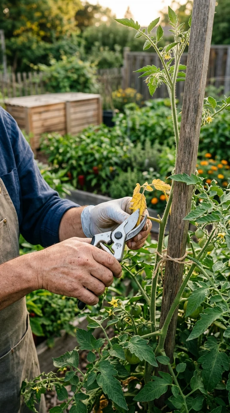 An illustrative troubleshooting, composting, or pruning guide for “vegetable garden in your backyard”