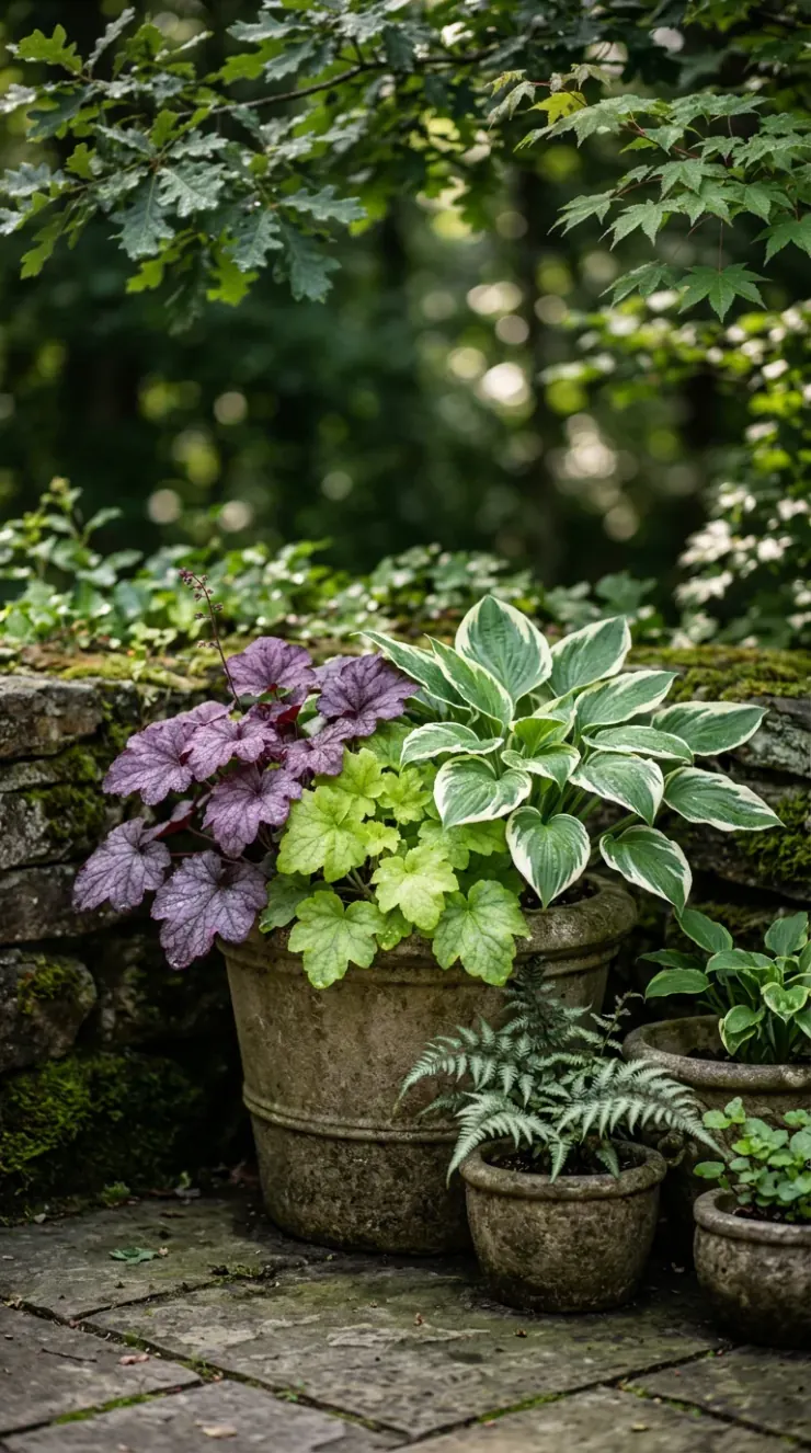 Organic pest protection, companion planting, or outdoor container garden layout for “perennial flowers for shade”