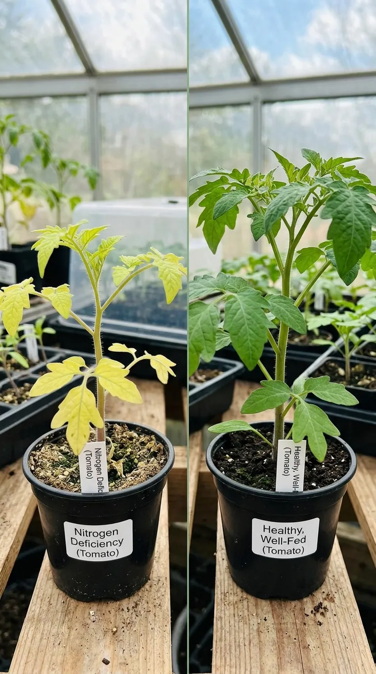 hunger after true leaves detail in home garden