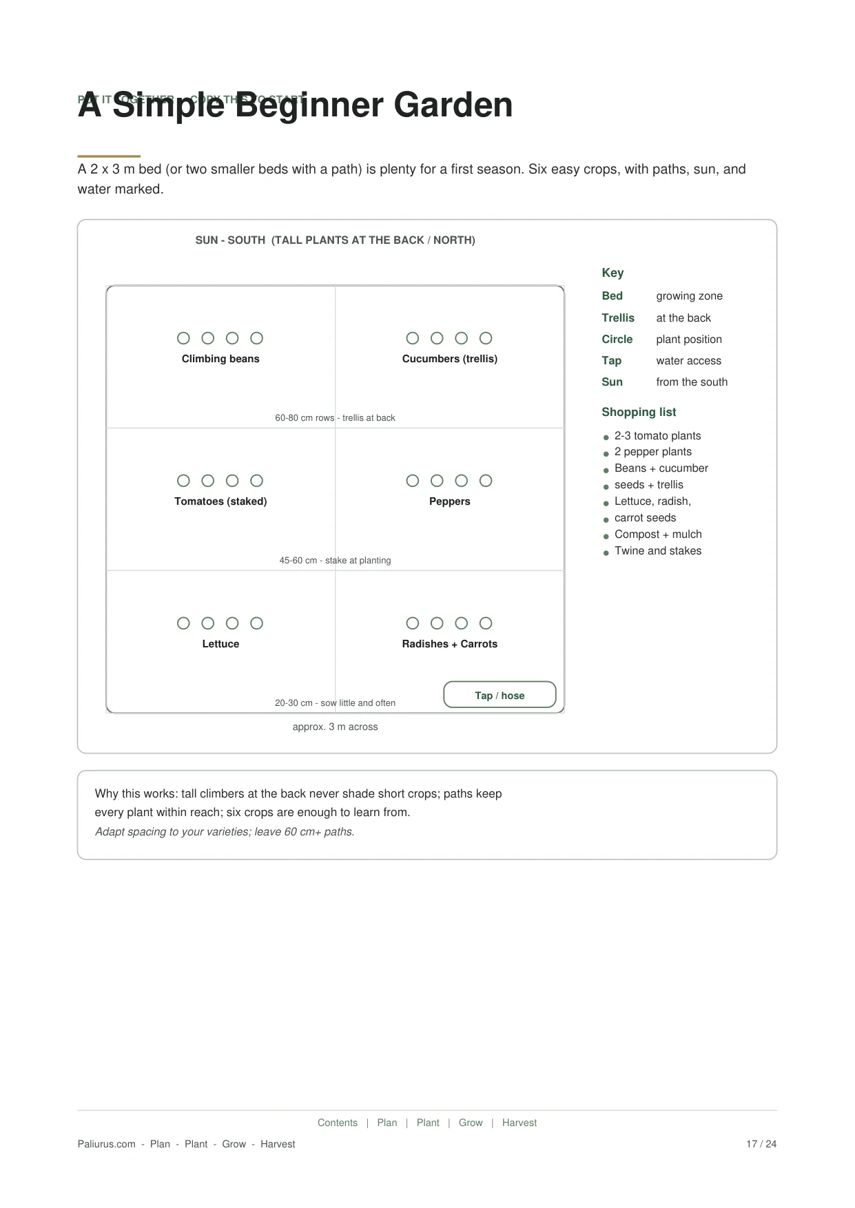 Copy-Ready 2x3m Beginner Garden Plan
