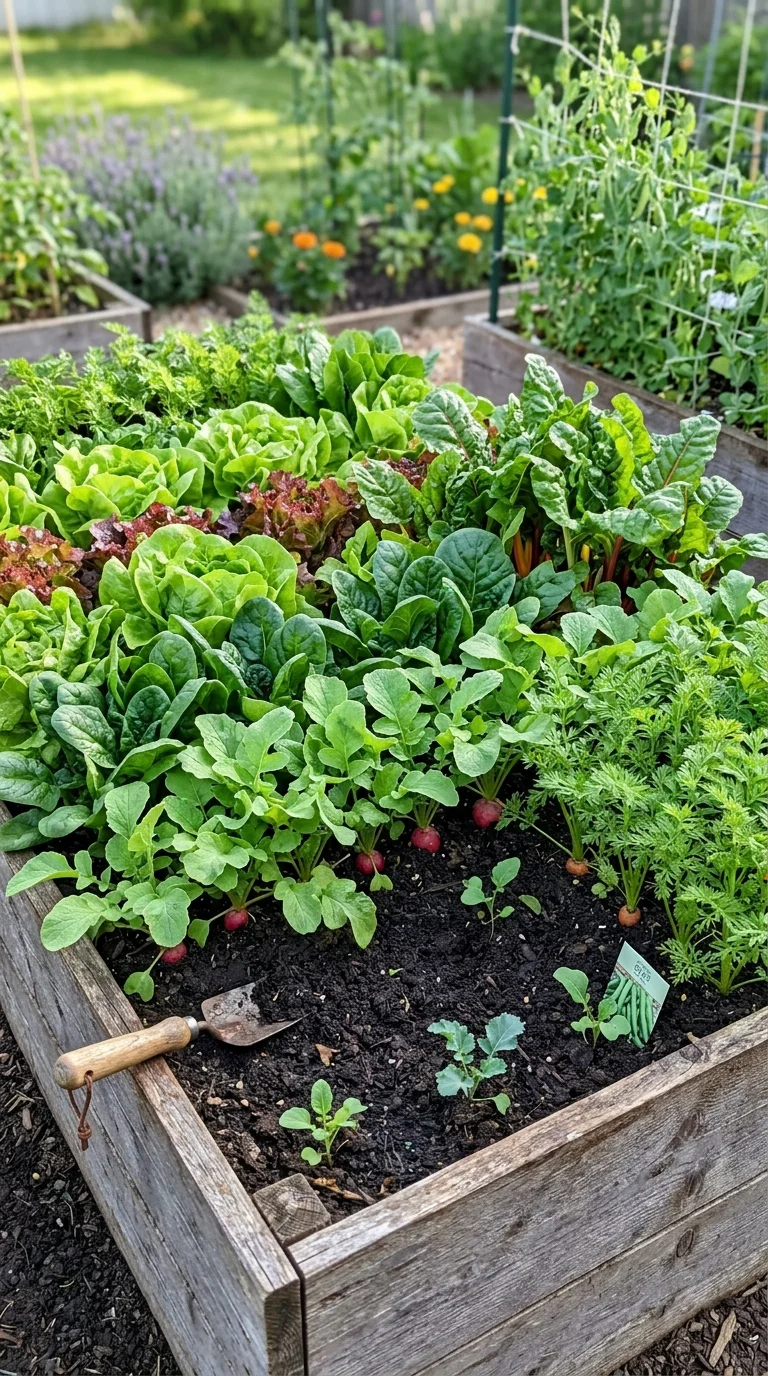 Harvest with proper spacing yields abundant vegetables