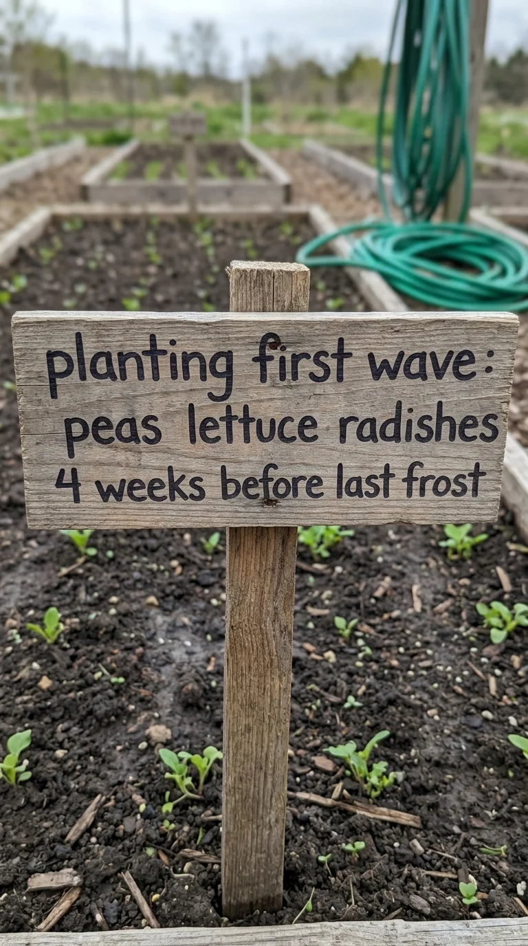 Vegetable garden spacing guide chart and measuring